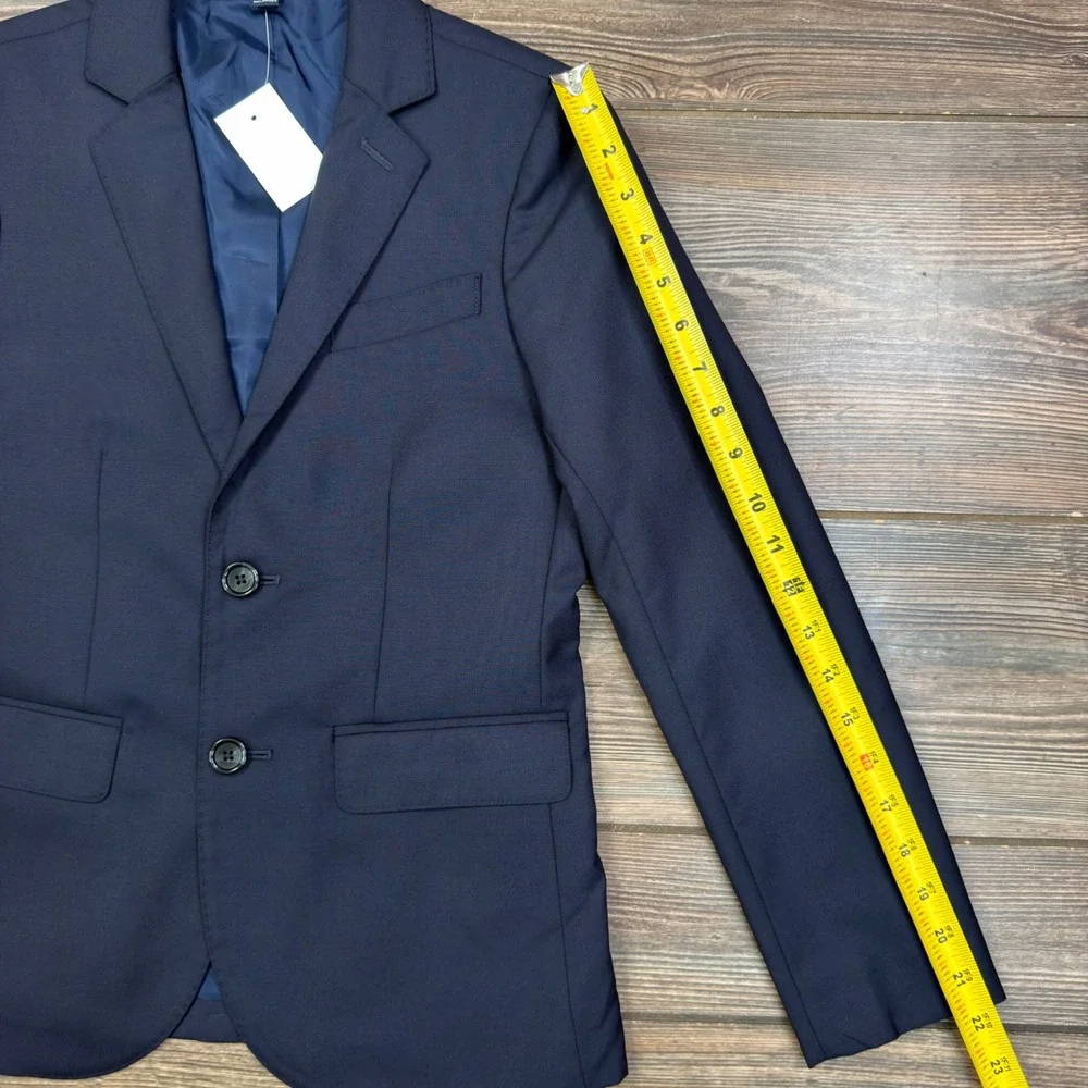Crewcuts Boys Size 12 Ludlow Blazer Navy Blue Loro Piana Wool Suit Jacket NEW